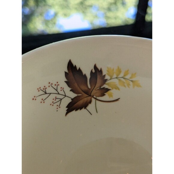 Taylor Smith & T Leaf O'Gold Vtg Footed Cup & Saucer set of 2 Yellow MapleLeaf - Picture 4 of 15